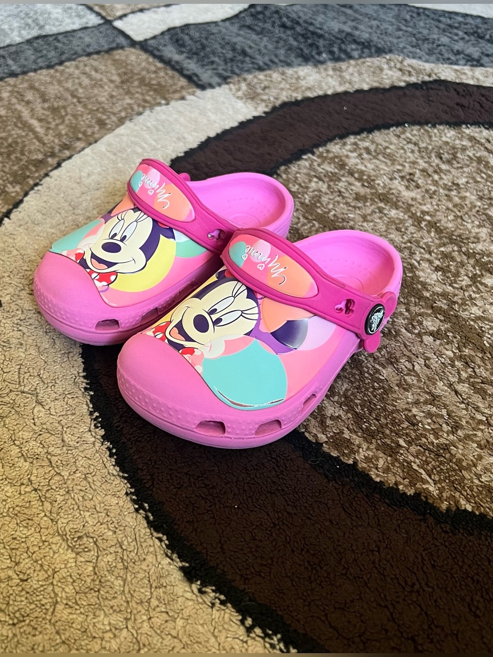 Toddler Girl Crocs Kids Disney Minnie Mouse Clogs Size 9